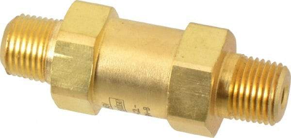 Parker - 1/8" Brass Check Valve - Inline, MNPT x MNPT, 3,000 WOG - Apex Tool & Supply