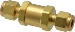 Parker - 1/4" Brass Check Valve - Inline, Comp x Comp, 3,000 WOG - Apex Tool & Supply