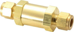 Parker - 3/8" Brass Check Valve - Inline, Comp x Comp, 3,000 WOG - Apex Tool & Supply