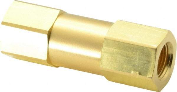 Parker - 3/8" Brass Check Valve - Inline, FNPT x FNPT, 3,000 WOG - Apex Tool & Supply
