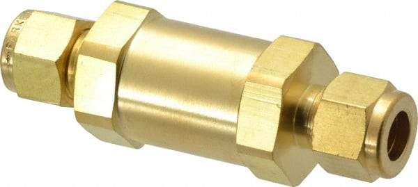 Parker - 3/8" Brass Check Valve - Inline, Comp x Comp, 3,000 WOG - Apex Tool & Supply