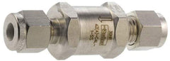 Parker - 1/8" Stainless Steel Check Valve - Inline, Comp x Comp, 6,000 WOG - Apex Tool & Supply