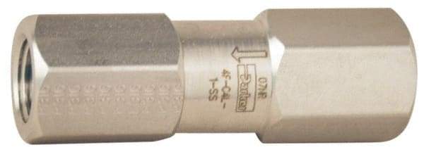 Parker - 3/4" Stainless Steel Check Valve - Inline, FNPT x FNPT, 6,000 WOG - Apex Tool & Supply