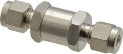 Parker - 1/4" Stainless Steel Check Valve - Inline, Comp x Comp, 6,000 WOG - Apex Tool & Supply