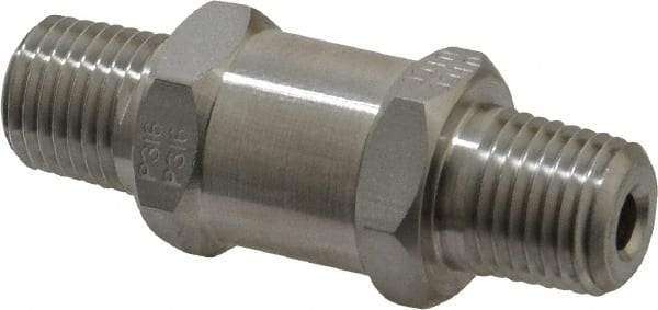 Parker - 1/4" Stainless Steel Check Valve - Inline, MNPT x MNPT, 6,000 WOG - Apex Tool & Supply