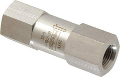 Parker - 3/8" Stainless Steel Check Valve - Inline, FNPT x FNPT, 6,000 WOG - Apex Tool & Supply