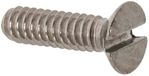 Value Collection - M1.6x0.35 Metric Coarse, 6mm OAL Slotted Drive Machine Screw - Flat Head, Grade 18-8 & A2 Stainless Steel, Uncoated, Without Washer - Apex Tool & Supply