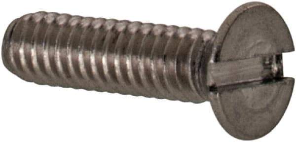 Value Collection - M2x0.40 Metric Coarse, 8mm OAL Slotted Drive Machine Screw - Flat Head, Grade 18-8 & A2 Stainless Steel, Uncoated, Without Washer - Apex Tool & Supply