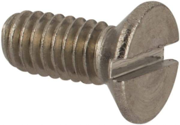 Value Collection - M2.5x0.45 Metric Coarse, 6mm OAL Slotted Drive Machine Screw - Flat Head, Grade 18-8 & A2 Stainless Steel, Uncoated, Without Washer - Apex Tool & Supply