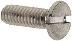 Value Collection - M2.5x0.45 Metric Coarse, 8mm OAL Slotted Drive Machine Screw - Flat Head, Grade 18-8 & A2 Stainless Steel, Uncoated, Without Washer - Apex Tool & Supply
