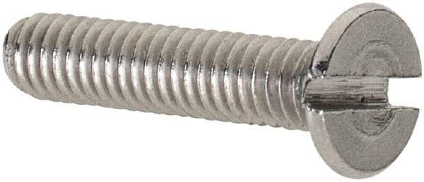 Value Collection - M2.5x0.45 Metric Coarse, 12mm OAL Slotted Drive Machine Screw - Flat Head, Grade 18-8 & A2 Stainless Steel, Uncoated, Without Washer - Apex Tool & Supply