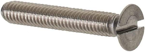Value Collection - M2.5x0.45 Metric Coarse, 16mm OAL Slotted Drive Machine Screw - Flat Head, Grade 18-8 & A2 Stainless Steel, Uncoated, Without Washer - Apex Tool & Supply