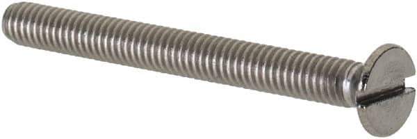 Value Collection - M2.5x0.45 Metric Coarse, 25mm OAL Slotted Drive Machine Screw - Flat Head, Grade 18-8 & A2 Stainless Steel, Uncoated, Without Washer - Apex Tool & Supply
