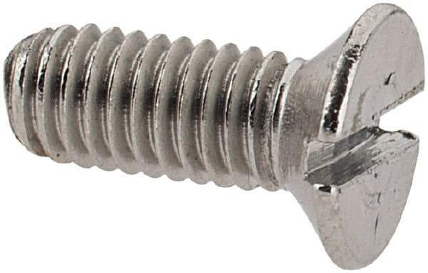Value Collection - M3x0.50 Metric Coarse, 8mm OAL Slotted Drive Machine Screw - Flat Head, Grade 18-8 & A2 Stainless Steel, Uncoated, Without Washer - Apex Tool & Supply