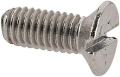 Value Collection - M3x0.50 Metric Coarse, 8mm OAL Slotted Drive Machine Screw - Flat Head, Grade 18-8 & A2 Stainless Steel, Uncoated, Without Washer - Apex Tool & Supply