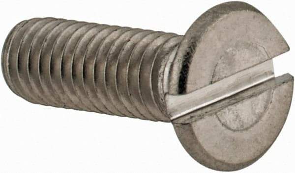 Value Collection - M3x0.50 Metric Coarse, 10mm OAL Slotted Drive Machine Screw - Flat Head, Grade 18-8 & A2 Stainless Steel, Uncoated, Without Washer - Apex Tool & Supply