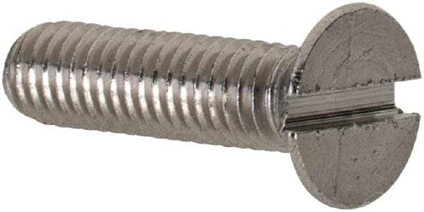 Value Collection - M3x0.50 Metric Coarse, 12mm OAL Slotted Drive Machine Screw - Flat Head, Grade 18-8 & A2 Stainless Steel, Uncoated, Without Washer - Apex Tool & Supply