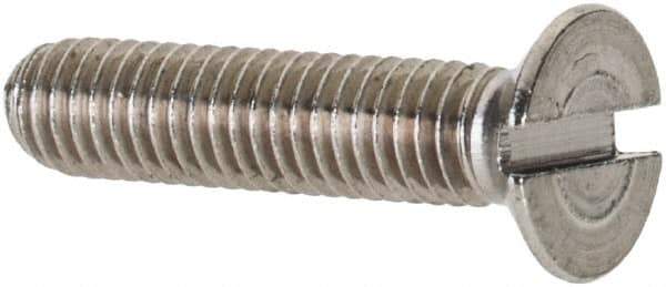 Value Collection - M3x0.50 Metric Coarse, 14mm OAL Slotted Drive Machine Screw - Flat Head, Grade 18-8 & A2 Stainless Steel, Uncoated, Without Washer - Apex Tool & Supply