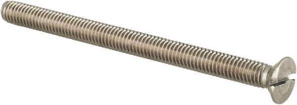 Value Collection - M3x0.50 Metric Coarse, 40mm OAL Slotted Drive Machine Screw - Flat Head, Grade 18-8 & A2 Stainless Steel, Uncoated, Without Washer - Apex Tool & Supply