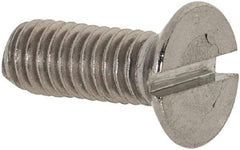 Value Collection - M3.5x0.60 Metric Coarse, 10mm OAL Slotted Drive Machine Screw - Flat Head, Grade 18-8 & A2 Stainless Steel, Uncoated, Without Washer - Apex Tool & Supply