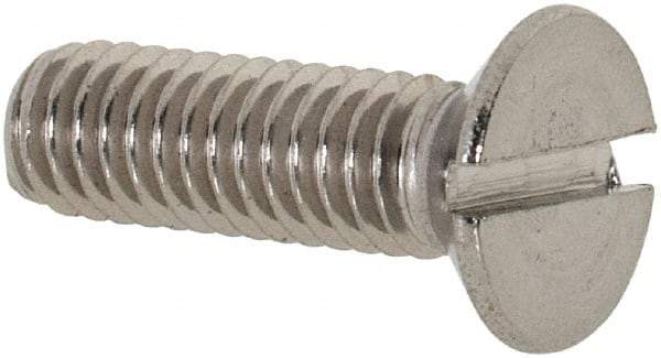 Value Collection - M3.5x0.60 Metric Coarse, 12mm OAL Slotted Drive Machine Screw - Flat Head, Grade 18-8 & A2 Stainless Steel, Uncoated, Without Washer - Apex Tool & Supply