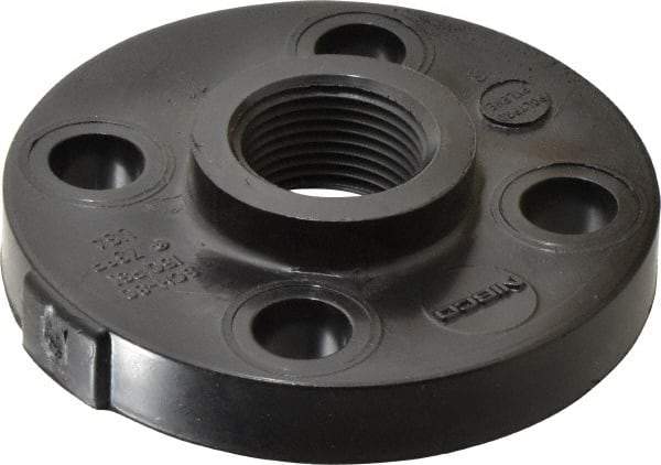 NIBCO - 1" Pipe, 4-1/2" OD, Polypropylene Threaded Pipe Flange - Schedule 80, Black - Apex Tool & Supply