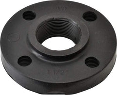 NIBCO - 1-1/2" Pipe, 5" OD, Polypropylene Threaded Pipe Flange - Schedule 80, Black - Apex Tool & Supply