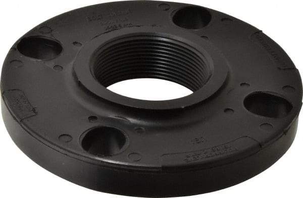 NIBCO - 2" Pipe, 6" OD, Polypropylene Threaded Pipe Flange - Schedule 80, Black - Apex Tool & Supply