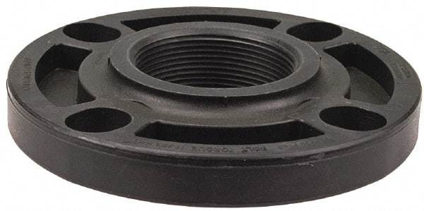 NIBCO - 2" Pipe, 6" OD, Polypropylene Threaded Pipe Flange - Schedule 80, Black - Apex Tool & Supply