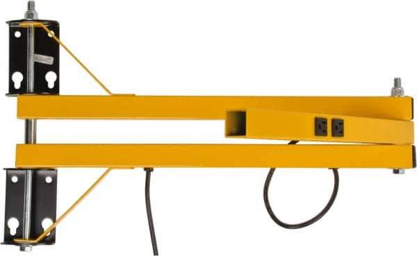 TPI - 40" Long, Steel Task & Machine Light Mounting Arm - Yellow, For Use with Dock Lights - Apex Tool & Supply