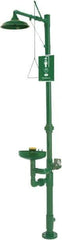 Haws - 1-1/4" Inlet, 20 GPM shower Flow, Drench shower, Eye & Face Wash Station - Bowl, Triangular Pull Rod & Push Flag Activated, PVC Pipe, Plastic Shower Head, 3.7 GPM Bowl Flow, Corrosion Resistant, Top or Mid Supply - Apex Tool & Supply