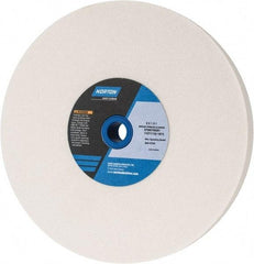 Norton - 60 Grit Aluminum Oxide Bench & Pedestal Grinding Wheel - 8" Diam x 1" Hole x 1" Thick, 3600 Max RPM, J Hardness, Medium Grade , Vitrified Bond - Apex Tool & Supply