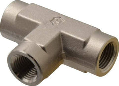 Ham-Let - 1/2" Grade 316 Stainless Steel Pipe Tee - FNPT x FNPT x FNPT End Connections, 4,600 psi - Apex Tool & Supply
