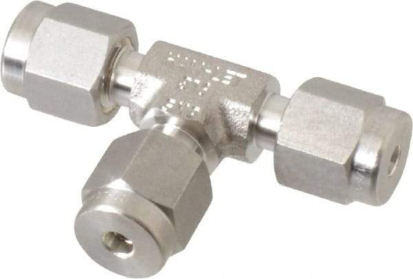 Ham-Let - 1/8" OD, Grade 316Stainless Steel Union Tee - Comp x Comp x Comp Ends - Apex Tool & Supply