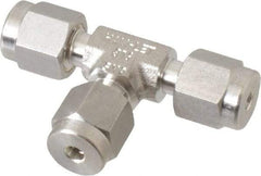 Ham-Let - 1/8" OD, Grade 316Stainless Steel Union Tee - Comp x Comp x Comp Ends - Apex Tool & Supply