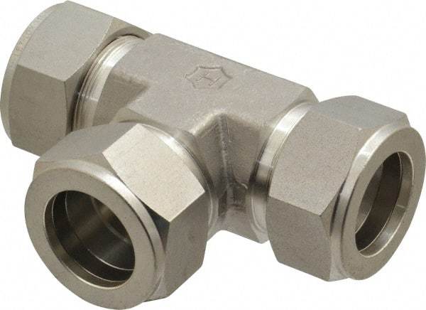 Ham-Let - 1" OD, Grade 316Stainless Steel Union Tee - Comp x Comp x Comp Ends - Apex Tool & Supply