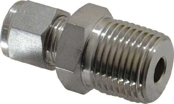 Ham-Let - 3/8" OD, Grade 316Stainless Steel Male Connector - Comp x MNPT Ends - Apex Tool & Supply