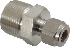 Ham-Let - 3/8" OD, Grade 316Stainless Steel Male Connector - Comp x MNPT Ends - Apex Tool & Supply