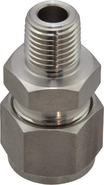 Ham-Let - 1/2" OD, Grade 316Stainless Steel Male Connector - Comp x MNPT Ends - Apex Tool & Supply