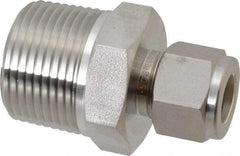 Ham-Let - 1/2" OD, Grade 316Stainless Steel Male Connector - Comp x MNPT Ends - Apex Tool & Supply