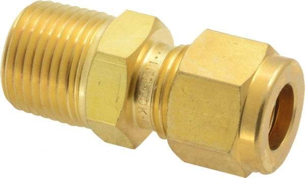 Ham-Let - 3/8" OD, Brass Male Connector - Comp x MNPT Ends - Apex Tool & Supply