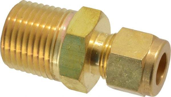 Ham-Let - 3/8" OD, Brass Male Connector - Comp x MNPT Ends - Apex Tool & Supply