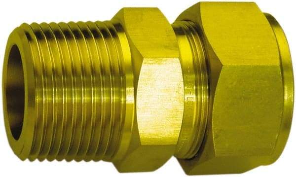 Ham-Let - 3/8" OD, Brass Male Connector - Comp x MNPT Ends - Apex Tool & Supply