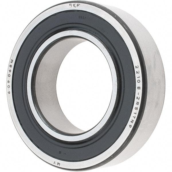 SKF - 50mm Bore Diam, 90mm OD, Double Seal Self Aligning Radial Ball Bearing - 23mm Wide, 2 Rows, Round Bore, 2,520 Lb Static Capacity, 7,600 Lb Dynamic Capacity - Apex Tool & Supply