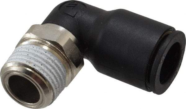 Legris - 12mm Outside Diam, 3/8 NPT, Nylon Push-to-Connect Tube Male Elbow - 290 Max psi, Tube to Male NPT Connection, Buna Nitrile O-Ring - Apex Tool & Supply