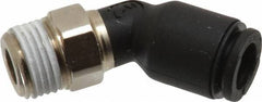 Legris - 6mm OD, 1/8 BSPT, Nylon/Nickel Plated Brass Push-to-Connect Male Elbow 45° - 290 Max psi - Apex Tool & Supply