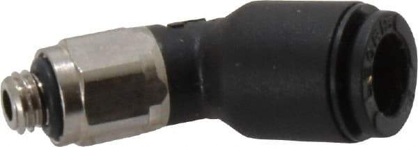 Legris - 6mm OD, M5x0.8 BSPP, Nylon/Nickel Plated Brass Push-to-Connect Male Elbow 45° - 290 Max psi - Apex Tool & Supply