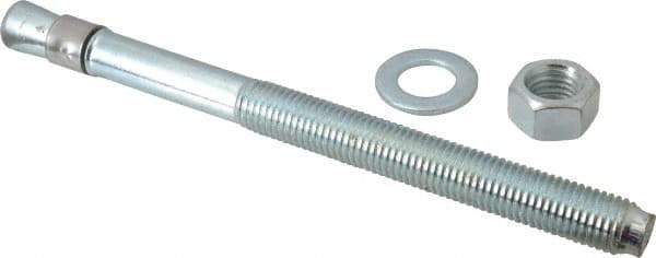 Red Head - 3/4" Diam, 3/4-10, 10" OAL, Grade 3, Wedge Expansion Concrete Anchor - Steel, Zinc Plated, 5-3/4" Thread Length, Tie Wire Head, 3/4" Drill - Apex Tool & Supply