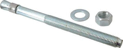Red Head - 3/4" Diam, 3/4-10, 10" OAL, Grade 3, Wedge Expansion Concrete Anchor - Steel, Zinc Plated, 5-3/4" Thread Length, Tie Wire Head, 3/4" Drill - Apex Tool & Supply