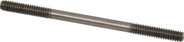 Gibraltar - 1/4-20 4" OAL Equal Double Threaded Stud - Stainless Steel, Black Oxide Finish, 1" Equal Thread Length - Apex Tool & Supply